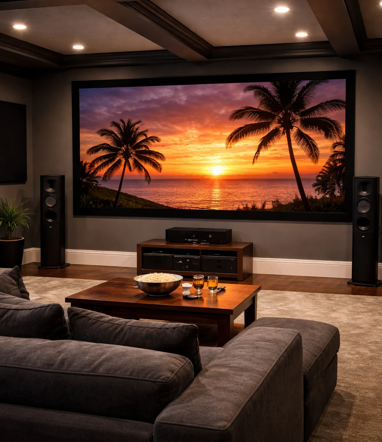 Fixed Frame Projector Screen For Dedicated Room