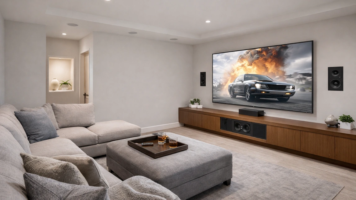 Media Room Installation Clean Surround Layout