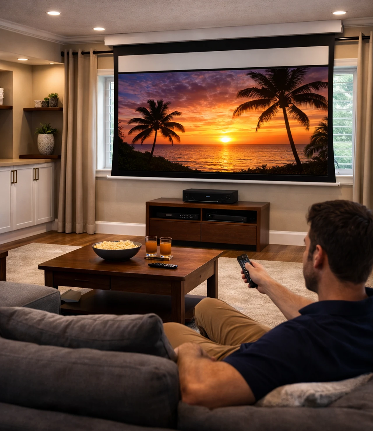 Motorized Projector Screen For Flexible Space