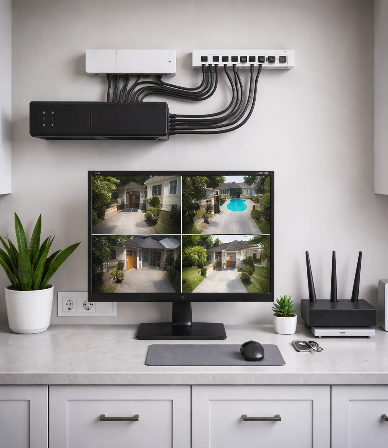 Organized Security Camera System Clean Finished Install Organized Security Camera System Clean Finished Install