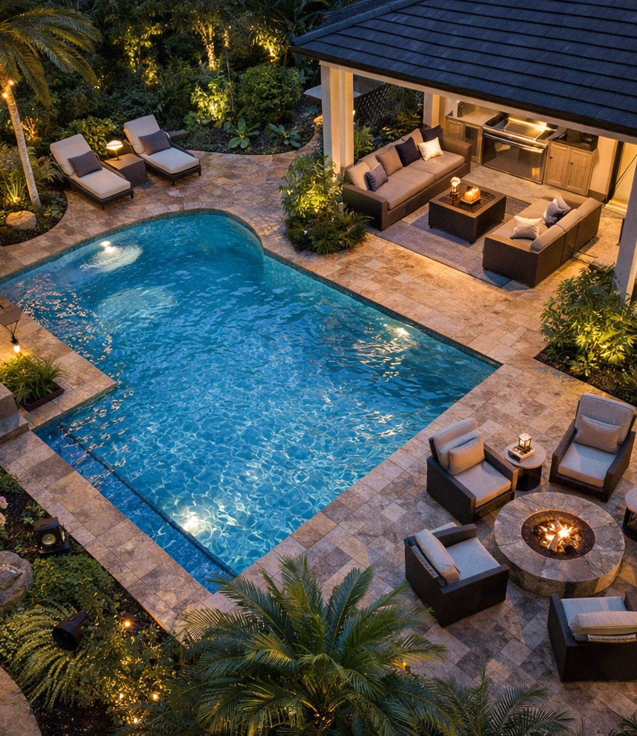 Outdoor Listening Areas Patio Pool Layout
