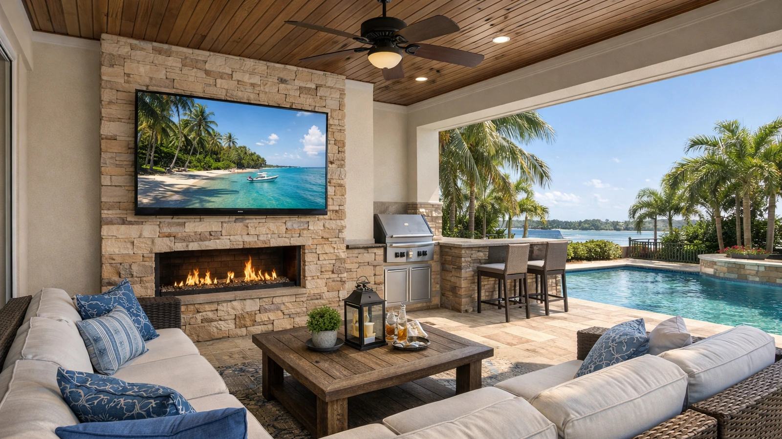 Outdoor Tv Installation Featured Covered Patio Entertainment