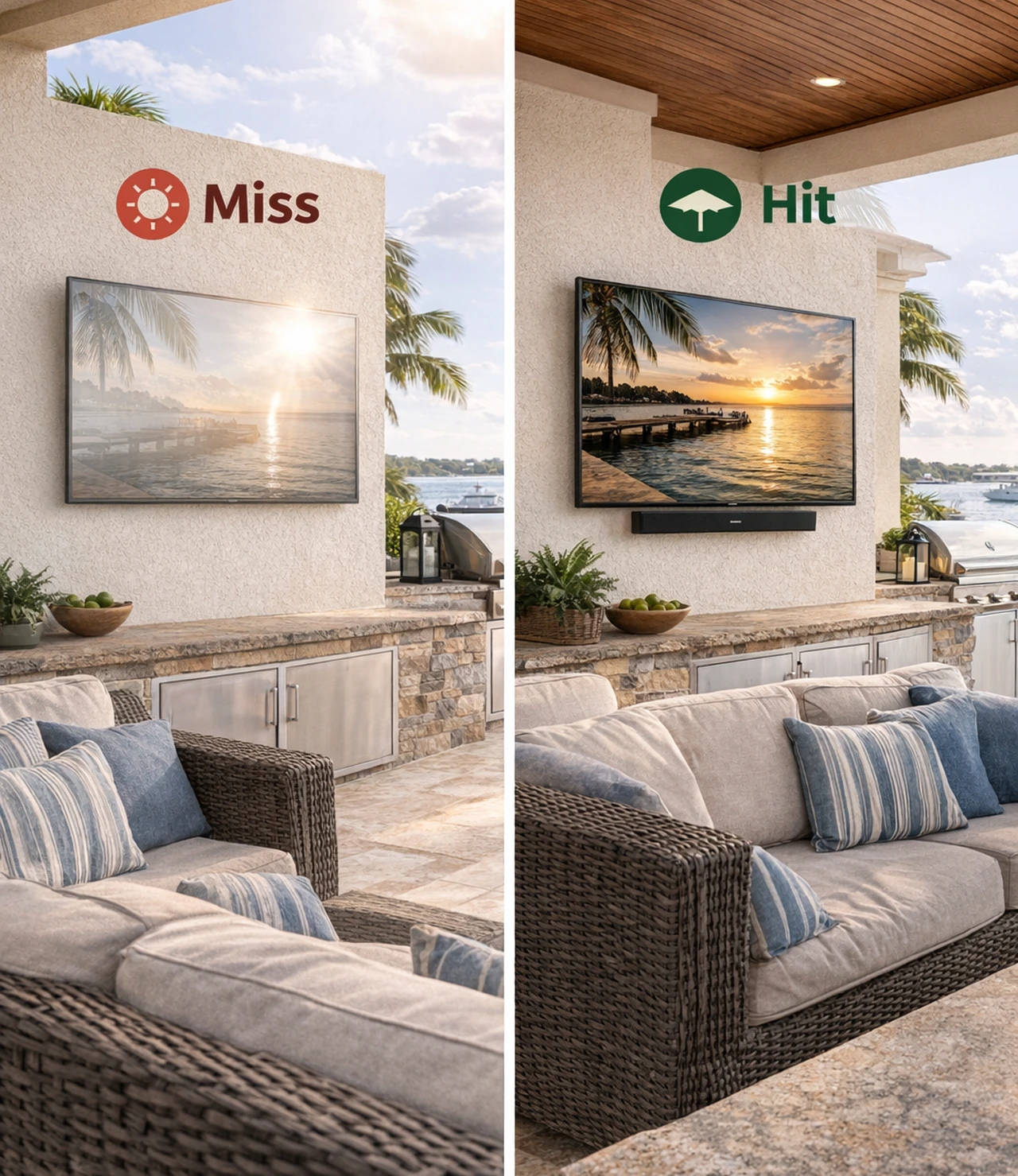 Outdoor Tv Shade Glare And Screen Visibility Planning