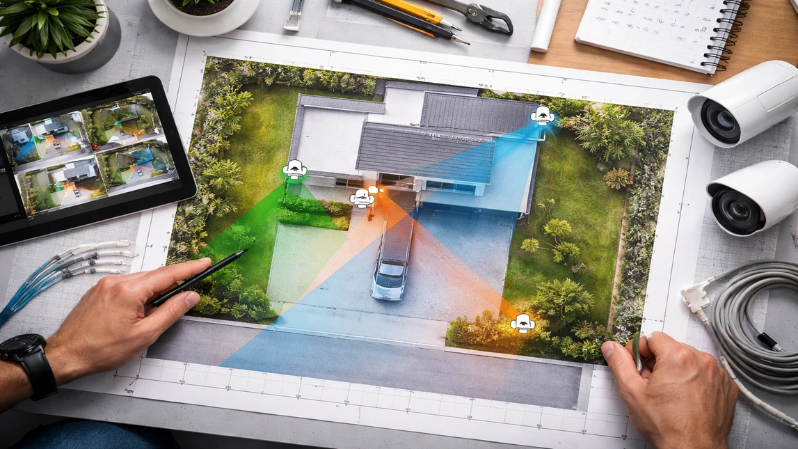 Security Camera Coverage Design Front Entry Driveway Plan Security Camera Coverage Design Front Entry Driveway Plan